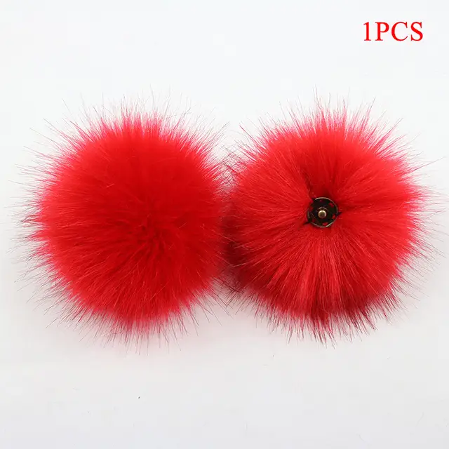 Artificial Fur Ball Imitated Fox fur Ball Fashion Hat Ball Fake Fur Ball Diy Jewelry Accessories Red - Shop at LoveMi