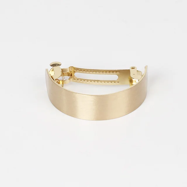 Brushed Metal Curved Spring Clip Ponytail Hairpin Gold - Shop at LoveMi