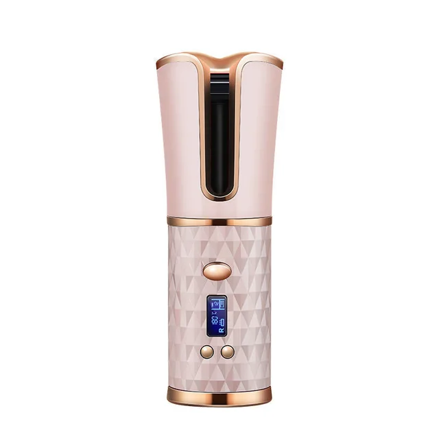 Cordless Automatic Hair Curler Iron Wireless Curling Iron Pink - Shop at LoveMi