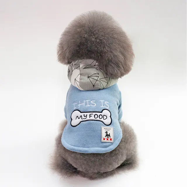 Thickened Warm, Hooded, Padded Clothes For Pets Blue - Shop at LoveMi