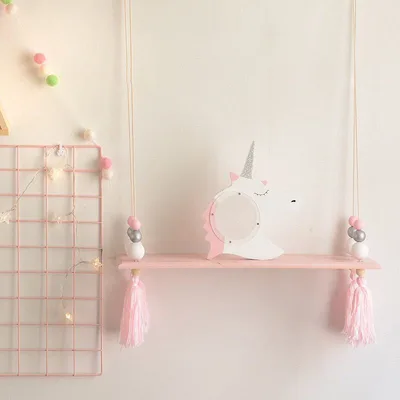 Nordic Wooden Wall Shelf With Clothes Rack - Shop at LoveMi