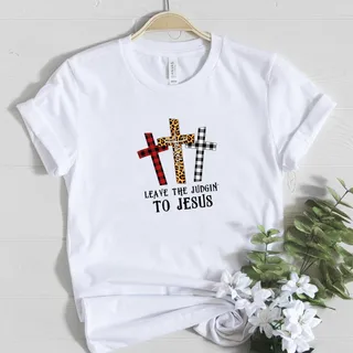 Cross Graphic Digital Printing Women's Short Sleeve - White