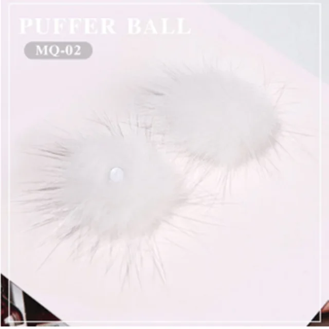Nail Art Accessories Removable Hair Ball Nail Polish Glue DIY Decoration White - Shop at LoveMi