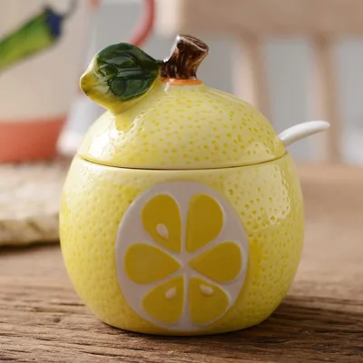 Japanese Ceramic Seasoning Jar Set Kitchen Supplies Yellow - Shop at LoveMi