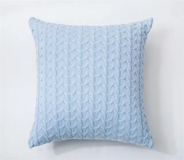 Double Twist Button Knitted Pillowcase Without Core Blue - Shop at LoveMi
