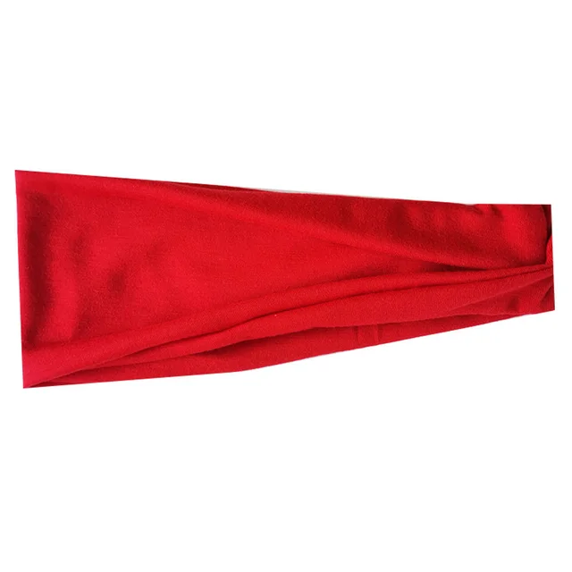 Cotton Foldable Drawstring Elastic Fabric Half fold Sports Turban Wide sided Headband Red - Shop at LoveMi