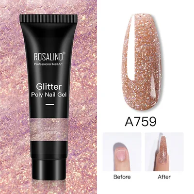 Glitter Poly Nail Gel Extension 15ml Gel Polish All For Manicure Poly Builder Gel Semi Permanent Soak Off Nail Art I - Shop at LoveMi