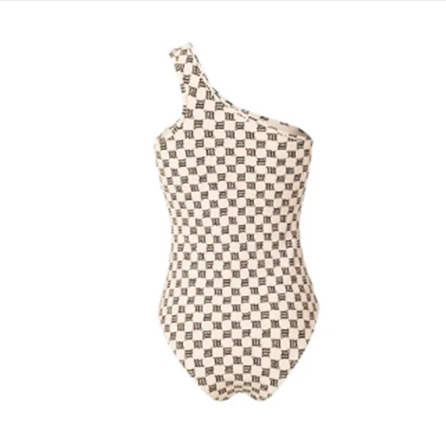 Slant Shoulder T shirt Slim Bodysuit Show Sleeveless Vest Top Brown - Shop at LoveMi