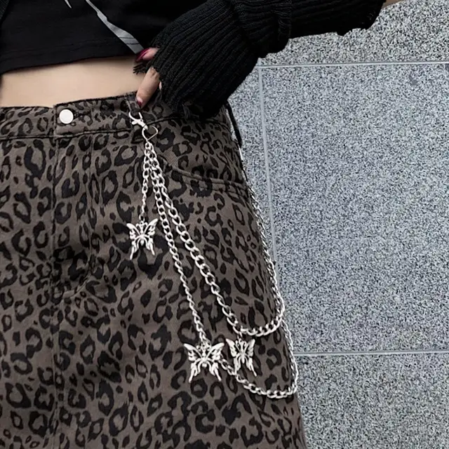 Harajuku Style Retro Denim Skirt High Waist Leopard Print Skirt Women - Shop at LoveMi