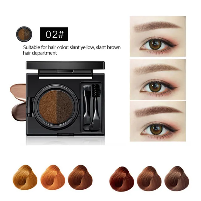 Gemun Two color Air Cushion Dyeing Eyebrow Cream Two color Brown - Shop at LoveMi