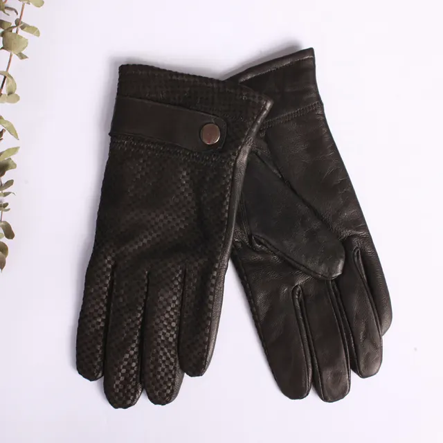 Sheepskin Thickened Plus Velvet Winter Warm Casual Leather Gloves B - Shop at LoveMi
