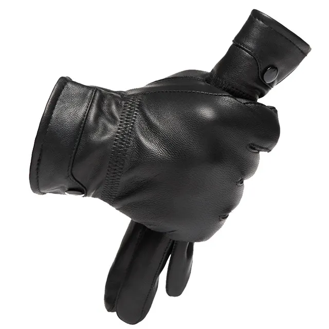 Sheepskin Thickened Plus Velvet Winter Warm Casual Leather Gloves - Shop at LoveMi