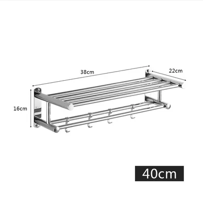 Stainless Steel Wall Mounted Towel Rack Bathroom Hotel Holder Storage Shelf Home - Shop at LoveMi