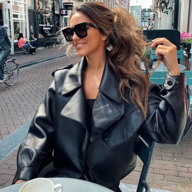 Autumn And Winter New Products Women's Leather Jackets Black - Shop at LoveMi