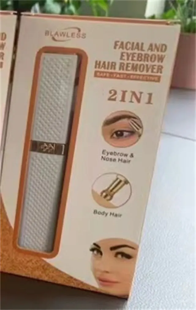 USB Rechargeable Lipstick Shaver 2 in 1 Ladies Eyebrow Trimmer White - Shop at LoveMi