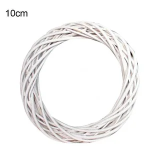 Christmas Vine Wreath Wicker Rattan Crafts Flower Arrangement Garland - White