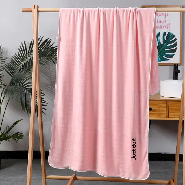 Polyester Fiber Quick Drying Absorbent Beach Towel Pink - Shop at LoveMi