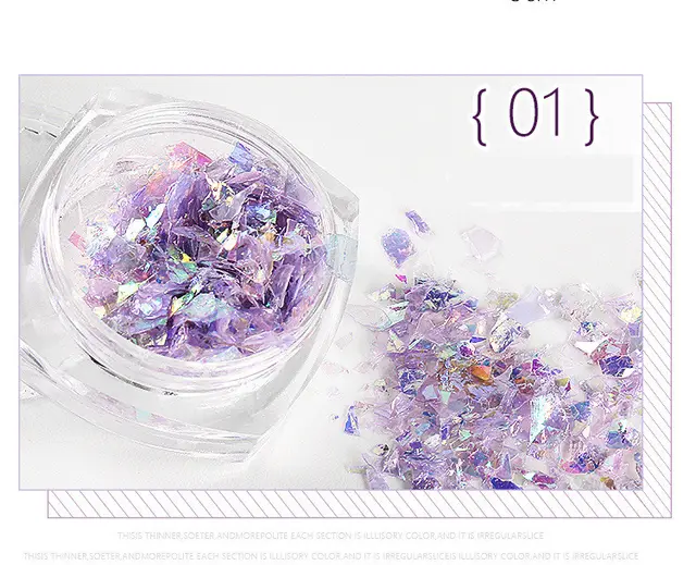 Nail Stickers 5g Bottles Of Japanese Shell Paper Fingers Purple - Shop at LoveMi
