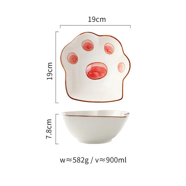 Japanese Style Cute Cartoon Cat Paw Dishes Set B - Shop at LoveMi