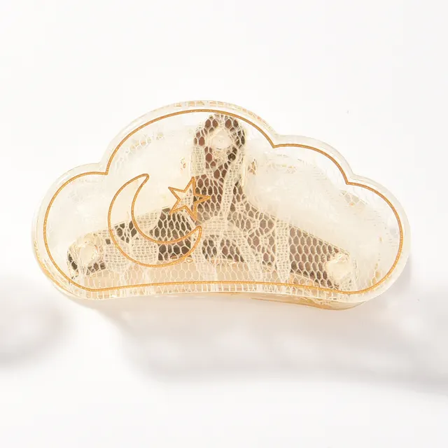 Retro Lace Transparent Geometric Trumpet Hair Scratch White - Shop at LoveMi