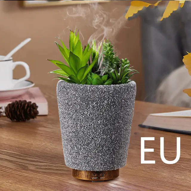 Simulation Of Green Plant Ultrasonic Aromatherapy Humidifier Grey - Shop at LoveMi