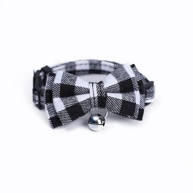 Pet Collar Cat British Style Bow Collar Puppy Bow Tie Cute Bell Necklace Cat Jewelry Collar Black - Shop at LoveMi
