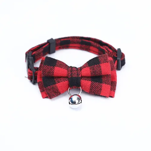 Pet Collar Cat British Style Bow Collar Puppy Bow Tie Cute Bell Necklace Cat Jewelry Collar Red - Shop at LoveMi