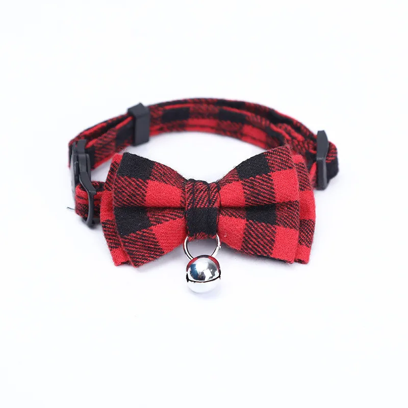 Pet Collar Cat British Style Bow Collar Puppy Bow Tie Cute Bell Necklace Cat Jewellery Collar - Red - View 1
