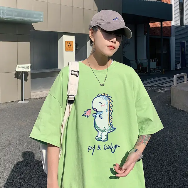 Cartoon T shirt Super Hot Couple Outfit Top Green - Shop at LoveMi