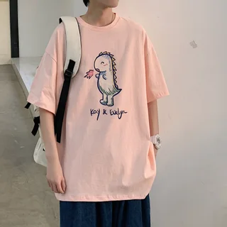 Cartoon T-shirt Super Hot Couple Outfit Top - Pink