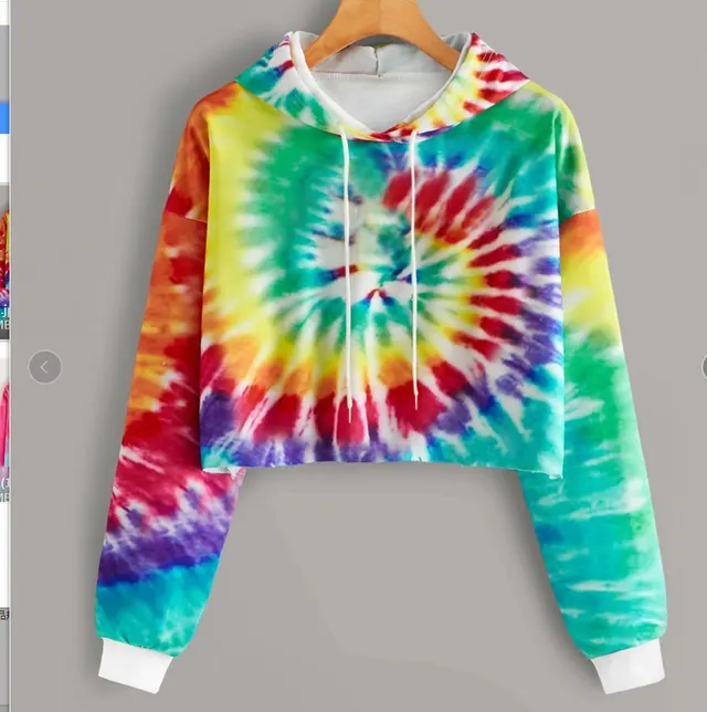 Hooded Casual Long Sleeved Tie Dye Printed Thin Sweatshirt Green - Shop at LoveMi