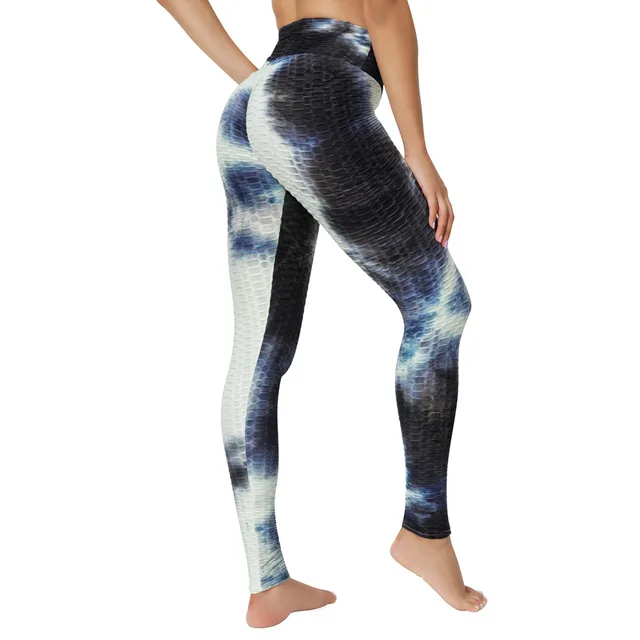 Yoga Jacquard Tie Dye Yoga Clothes Bubble Yoga Pants Light Yellow - Shop at LoveMi