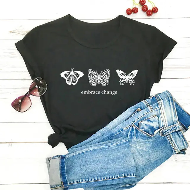 European and American Cross Border Round Neck Short Sleeve Foreign Trade Printed T shirt Black - Shop at LoveMi