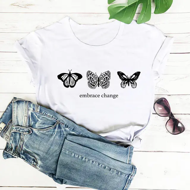 European and American Cross Border Round Neck Short Sleeve Foreign Trade Printed T shirt White - Shop at LoveMi