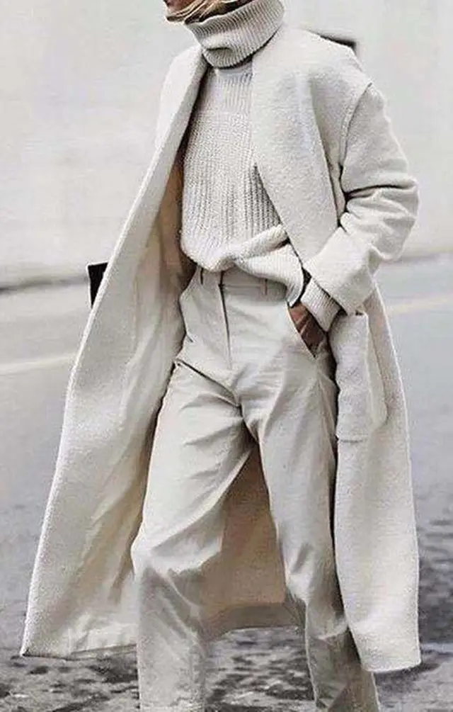 Temperament Commuter Loose Wool Gray Solid Color Coat White - Shop at LoveMi