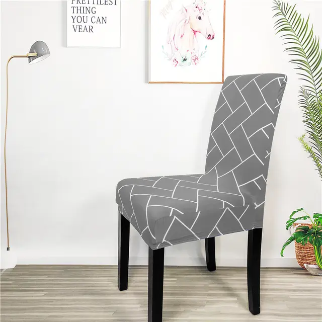 Home High Elastic Blue Flower Printed Chair Cover - Shop at LoveMi