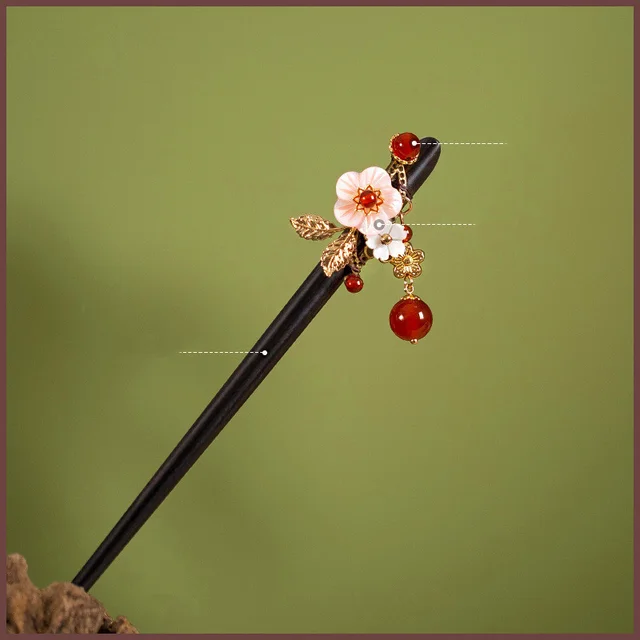 Ancient Style Tassel Step By Step Daily Simple Hairpin Black - Shop at LoveMi