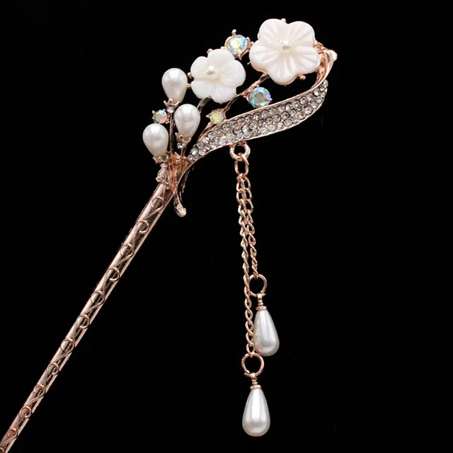 Step By Step Hanfu Accessories Plate Hair Alloy Rhinestone Hairpin - Shop at LoveMi