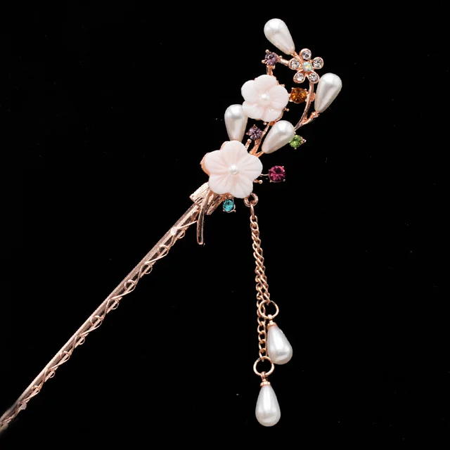 Step By Step Hanfu Accessories Plate Hair Alloy Rhinestone Hairpin G - Shop at LoveMi