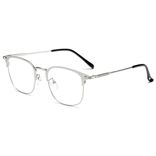 Anti blue Glasses Computer Retro Round Glasses Silver - Shop at LoveMi