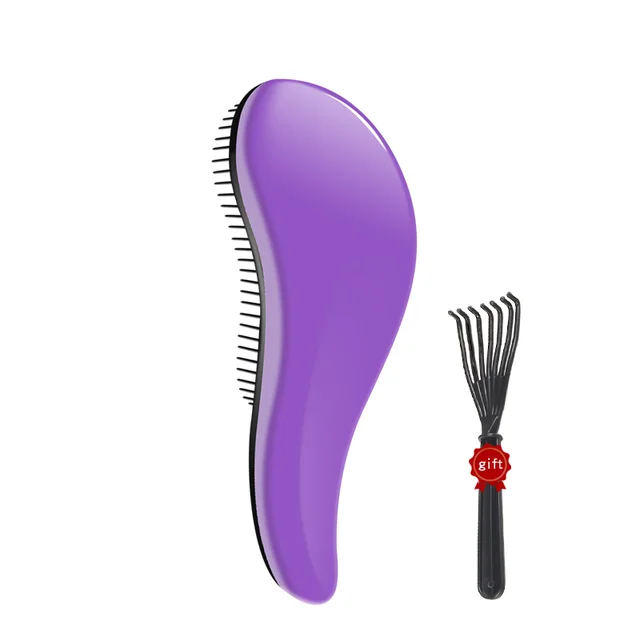 Hair Comb Detangling Hair Brush Women Haircare Anti knot Styling Barber Hotcomb Purple - Shop at LoveMi