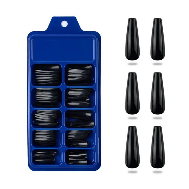 Blue Box Full Sticker Ballet False Nail Color Black - Shop at LoveMi