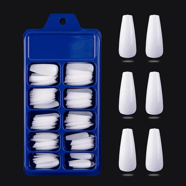 Blue Box Full Sticker Ballet False Nail Color White - Shop at LoveMi