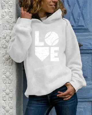 Animal Print Round Neck Hoodie - White