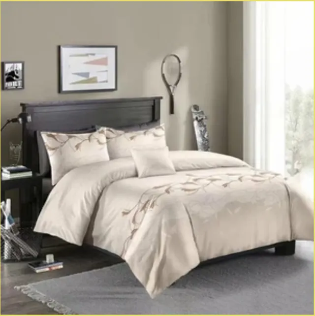 Three piece Simple Plain Black Printing Bedding Set White - Shop at LoveMi
