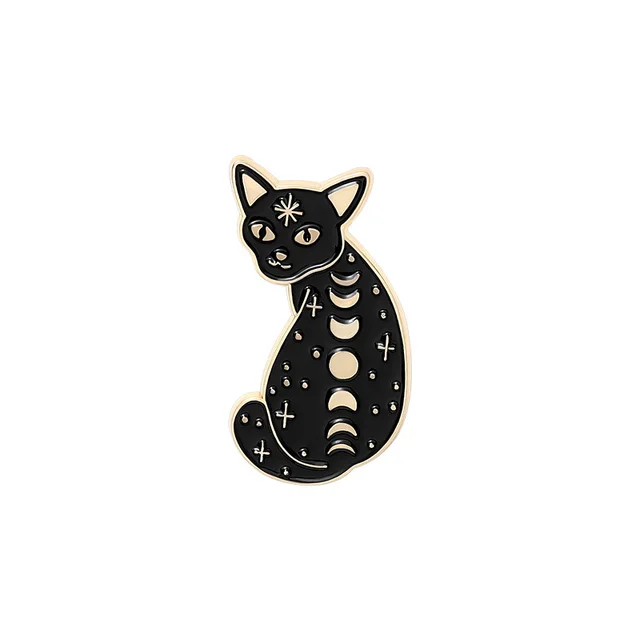 Creative Cartoon Exquisite Cute Little Black Cat Alloy Brooch - Shop at LoveMi
