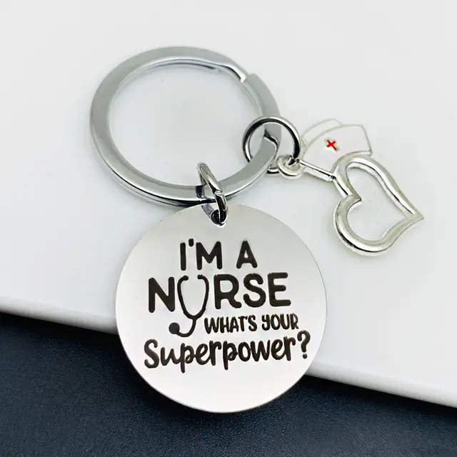 Stainless Steel Lettering Keychain Nurse's Day Gift Giveaway - Shop at LoveMi