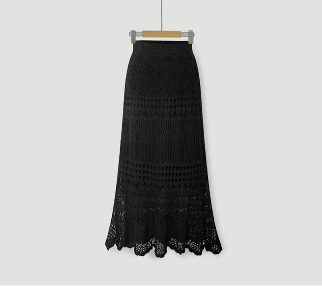 Women's Small Fragrant Knit Bag Hip Skirt Black - Shop at LoveMi