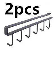 Wrought Iron Seamless Nail free Hook Black 2Pcs - Shop at LoveMi