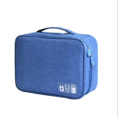 Waterproof Power Charger Multifunctional Travel Portable Cosmetic Bag Blue - Shop at LoveMi
